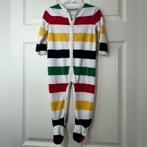 HUDSON BAY COMPANY Striped Multicolor Kids Footie Pajamas Size 12-18 months